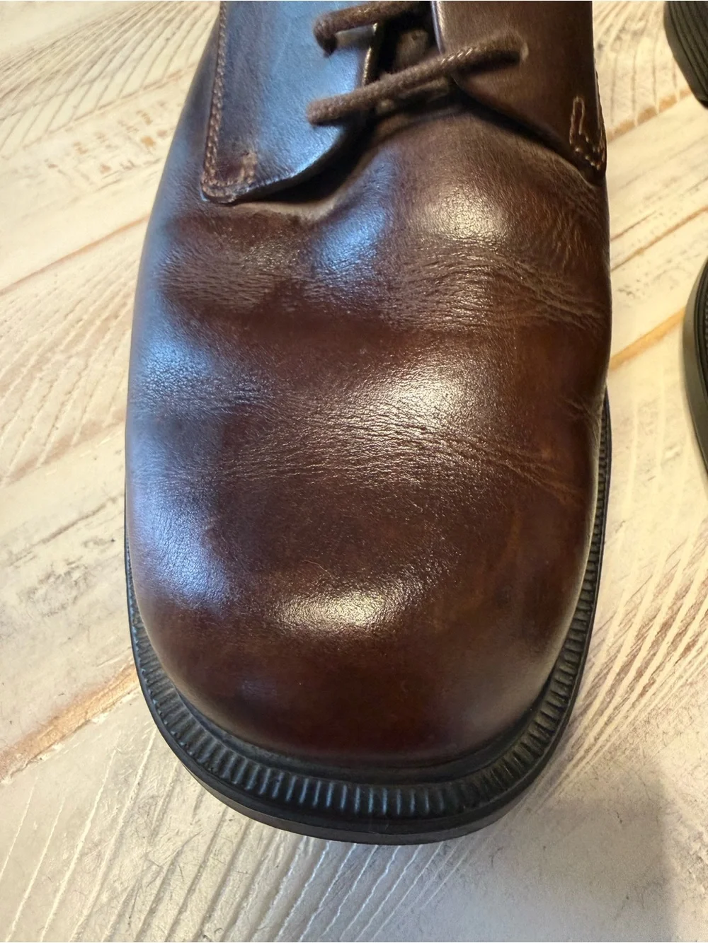 Rockport Men's Margin Dark Brown Leather Lace-Up Oxfords sz9.5W Dress Shoe
